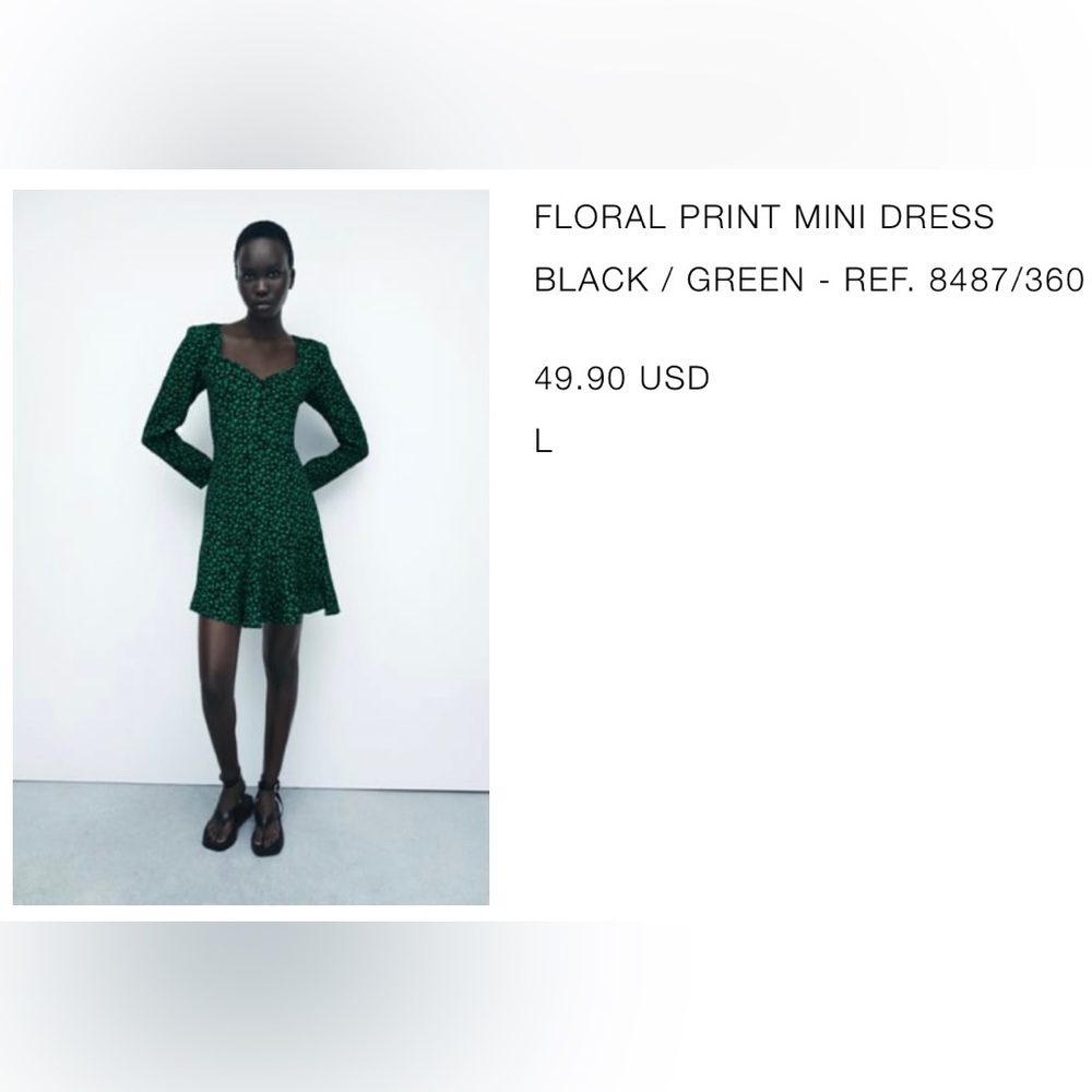 NWT Floral print mini dress-ZARA